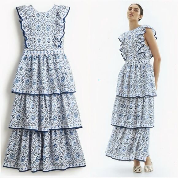 H&M Ruffle-Trimmed Dress New - Picture 1 of 6